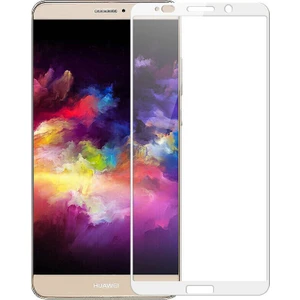Huawei Mate 10 Pro Tam Kaplayan Çerçeveli Tempered Ekran Koruyucu - Beyaz