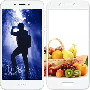 Huawei Honor 6A Tam Kaplayan Çerçeveli Tempered Ekran Koruyucu  - Beyaz