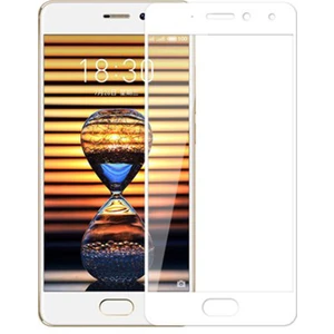 Meizu Pro 7 Plus Tam Kaplayan Çerçeveli Tempered Ekran Koruyucu  - Beyaz