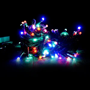 Siyah Kablolu 80 Ampüllü Led Işık Karışık Renk 10 Metre