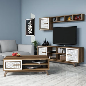 Variant Ayla Tv Ünitesi Ve Orta Sehpa Takımı - Ceviz - Beyaz