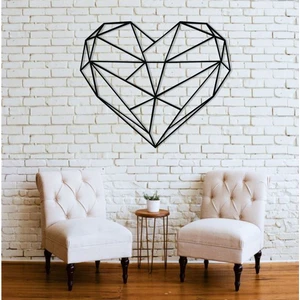 Geometrik Kalp Metal Tablo