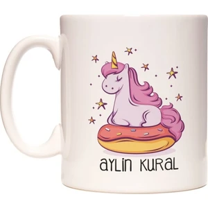 Unicorn Boynuzlu At İsim Yazılabilir Kupa Bardak