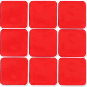 Miningaa 18 Adet Çift Taraflı Şeffaf Kırmızı Bant Güçlü Çift Taraflı Montaj Yapışkan Bant Kırmızı 25*25mm