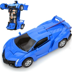 Power Hob Lamborghini Robota Dönüşen Araba 14 cm Mavi