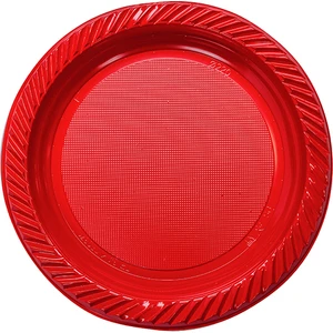 Kırmızı Plastik Tabak 10'lu Paket
