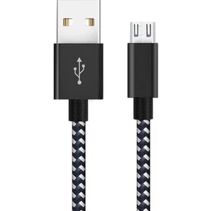 Micro USB Örgülü Yüksek Hızlı Şarj Kablosu Siyah