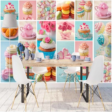 Else Cup Cake Mutfak Kek 3d Desen Silinebilir Poster Duvar Fiyati