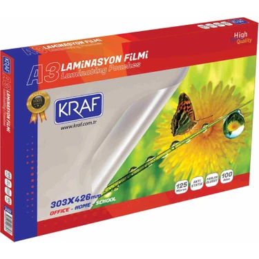 Kraf Laminasyon Film A3 125 micron 100lü