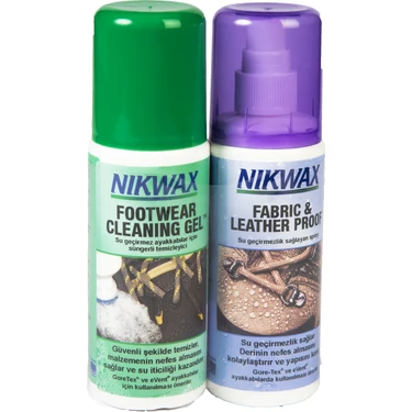 Nikwax İkili Paket Twin Fabric & Leather Spray + Footwear Cleaning