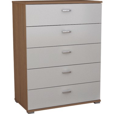 Evistro Sifonyer 5 Cekmeceli Ceviz Beyaz Lake Genis De Monte Fiyati