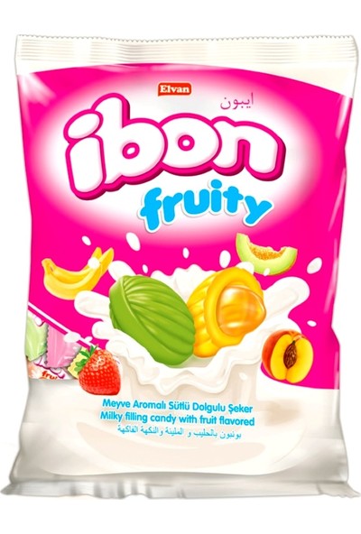 Elvan Ibon Fruity Meyve Aromalı Sütlü Dolgulu Sert Şekerleme 1 kg