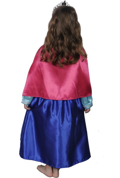 Butikhappykids Kız Çocuk Prenses Anna Kostümü Pelerinli Ve Taç
