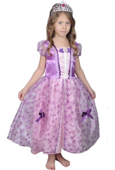 Butikhappykids Kız Çocuk Prenses Sofia Kostümü Ve Taç