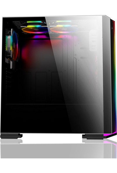 Power Boost VK-G3906S USB3.0 Siyah Rainbow RGB Fan Strip Kasa (PSU Yok) (JBST-VKG3906S)