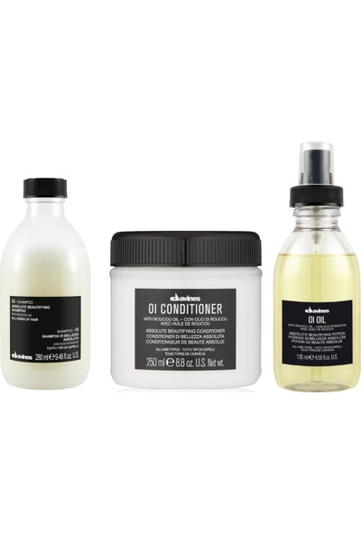Davines Oi/Oil Sülfatsız Şampuan 280ml + Kremi 250ml + Yağ 135ml