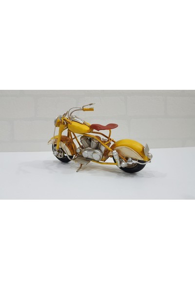 Evim Tatlı Evim Dekoratif Metal Motosiklet Yellow Storm 19 cm