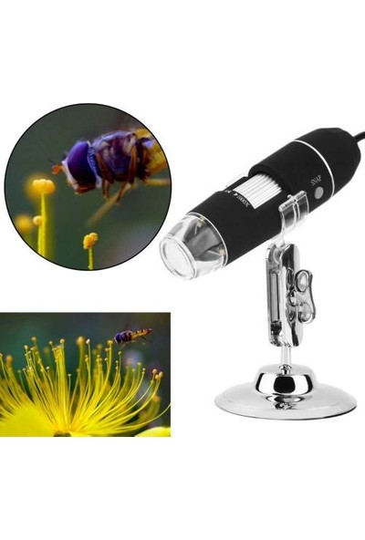 Booyse 1000X 2MP Dijital Taşınabilir Standlı 8 Ledli Usb Mikroskop