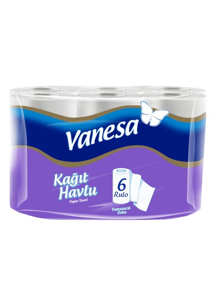 Kağıt Havlu 6 Rulo Çift Katlı Yumuşak Doku
