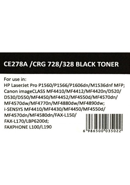 HP 78A Siyah Muadil Toner (Çipli) CE278A