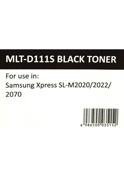 Samsung Uyumlu MLT-D111S Siyah Muadil Toner (Çipli)