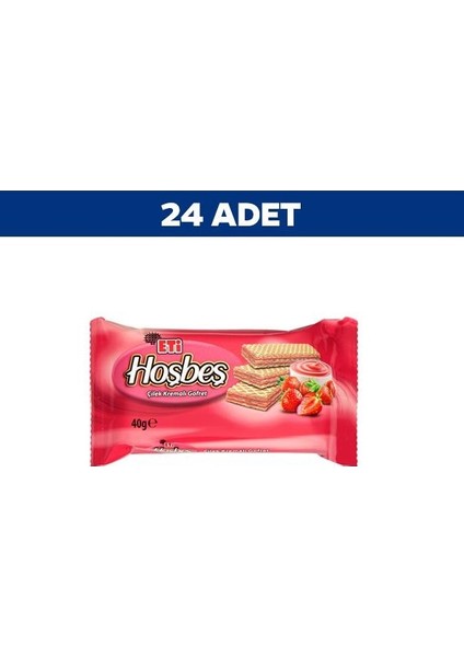 Hoşbeş Çilekli Gofret 40 gr x 24'lü