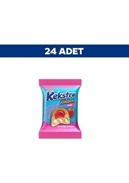 Kekstra Jölebol Çilekli Kek 30 gr x 24'lü