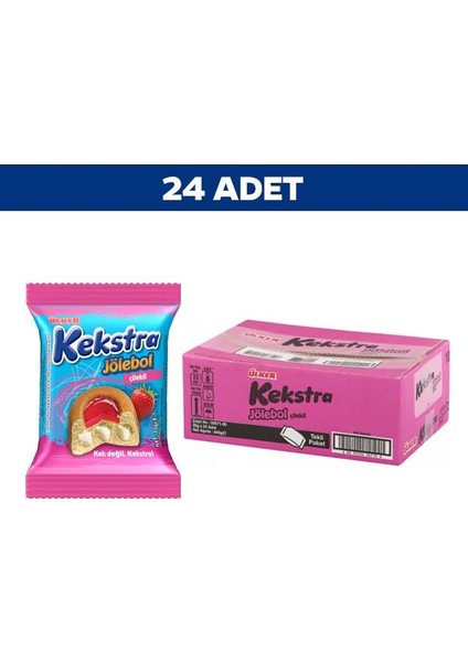 Kekstra Jölebol Çilekli Kek 30 gr x 24'lü