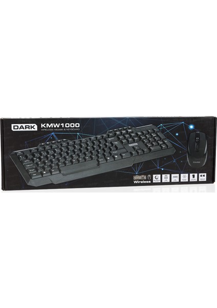 Multimedia Butonlu Türkçe Q Kablosuz Klavye & Mouse Set (DK-AC-KMW1000)