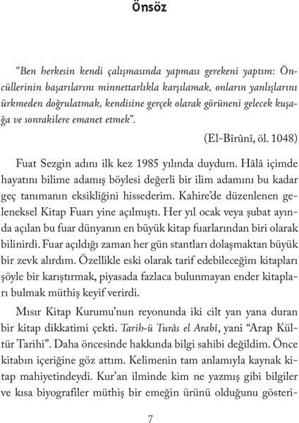 Bilim Tarihi Sohbetleri - Fuat Sezgin