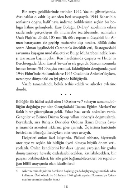 Kardeşler Takımı Normandiya’dan Hitler’İn Kartal Yuvası’Na 101’İnci Hava İndirme Tümeni, 506’Ncı Alay, E Bölüğü - Stephen E. Ambrose