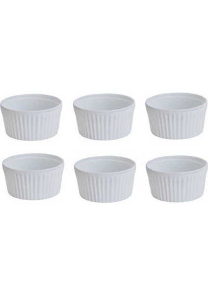 Seramik Renkli Altı Adet Sufle Kabı