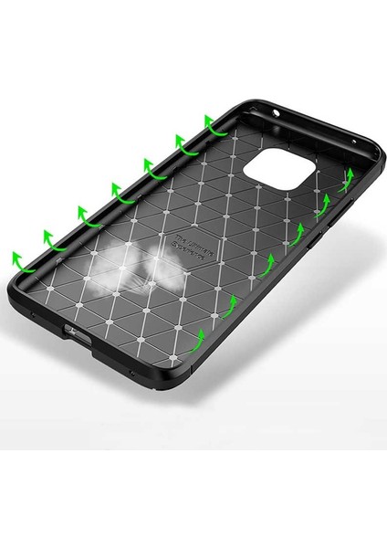 Huawei Mate 20 Pro Kılıf Negro Karbon Silikon+Nano Glass modelleri