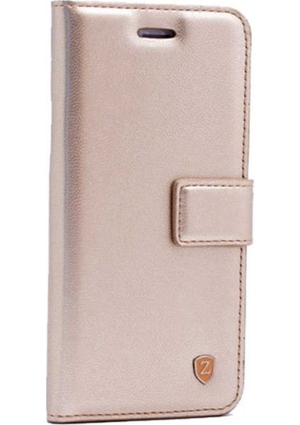 Apple iPhone XR Kılıf Delüx Cüzdan Kapaklı Kartvizitli Gold