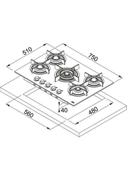 Ocak Crystal Fhcr 755 4G Tc He Bk C