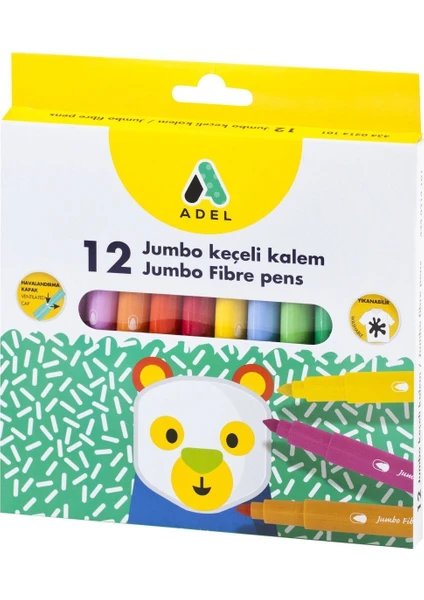 Jumbo Keçeli Kalem 12 Renk