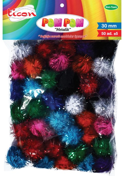 Ticon Pompom 30Mm 50'Li Paket Metalik Renkler