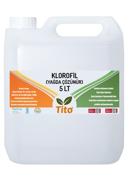 Y10 Klorofil Yağda Çözünür Sıvı Gıda Boyası %10'Luk 5 Lt