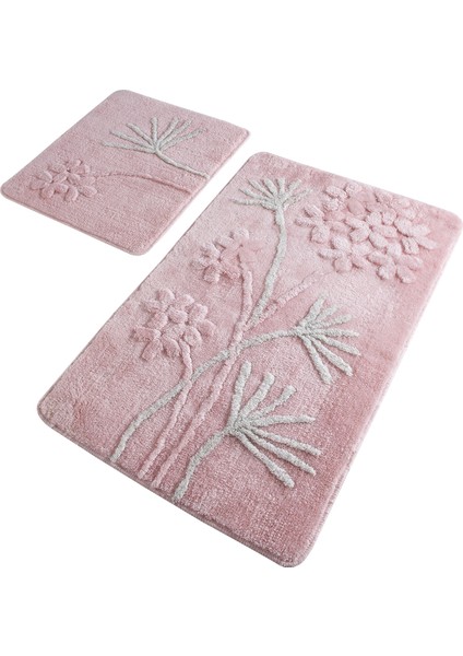Orkide Pudra 2'li Set Banyo Halısı