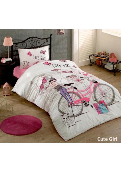 Cute Girl Tek Kişilik Genç Nevresim Takımı
