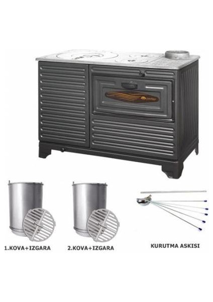 Parlar Mat Siyah Emaye Kovalu Kuzine