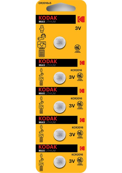 5 Adet CR2016 Lityum Para Pil