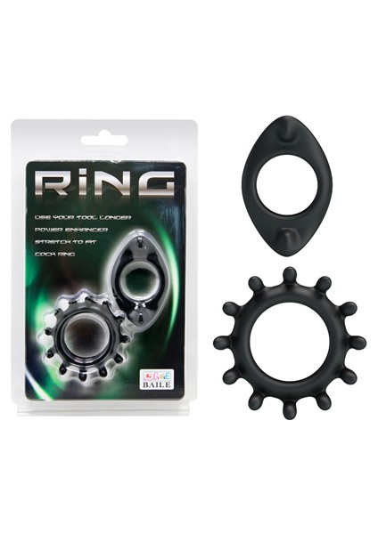 Ring Kaliteli Silikon 2 Adet Penis Halkası Set Penis Yüzüğü Siyah