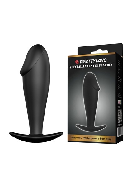 Pretty Love Butt Plug 10 cm Silikon Anal Plug Siyah Penis Mini Anal Dildo