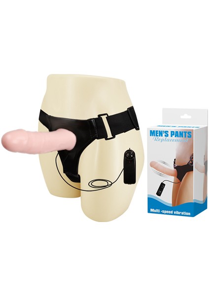 İçi Boş 17 cm Titreşimli Belden Bağlamalı Penis Vibratör Strapon
