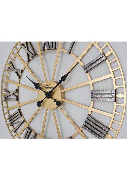 2685 G2B Ultıma Ferforje 49Cm Gümüş İskelet Küçük Boy Roma Rakamlı Duvar Saati