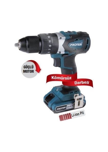 Pst 720 Bl Kömürsüz Darbeli Şarjlı Matkap 20 V 2.0 Ah