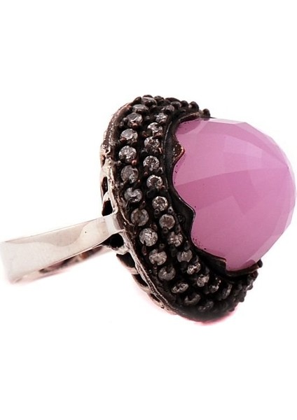 Pembe Kuvars Taşlı Gümüş Yüzük 1151 fiyatları