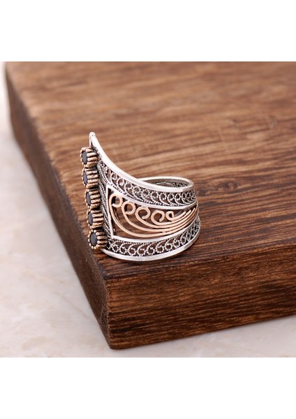 Safir Taşlı Telkari İşlemeli Gümüş Yüzük 2509 fiyatları