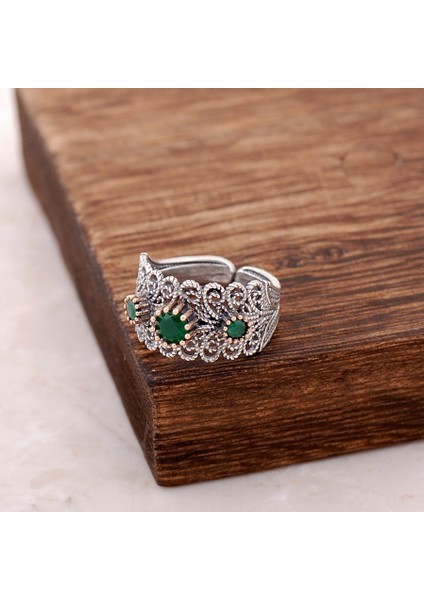 Telkari İşlemeli Gümüş Yüzük 2522